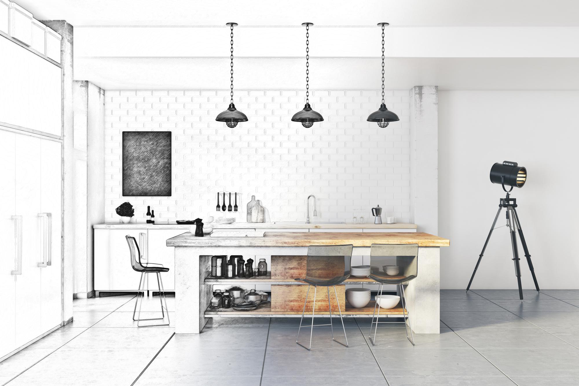Interno della cucina didattica con attrezzature