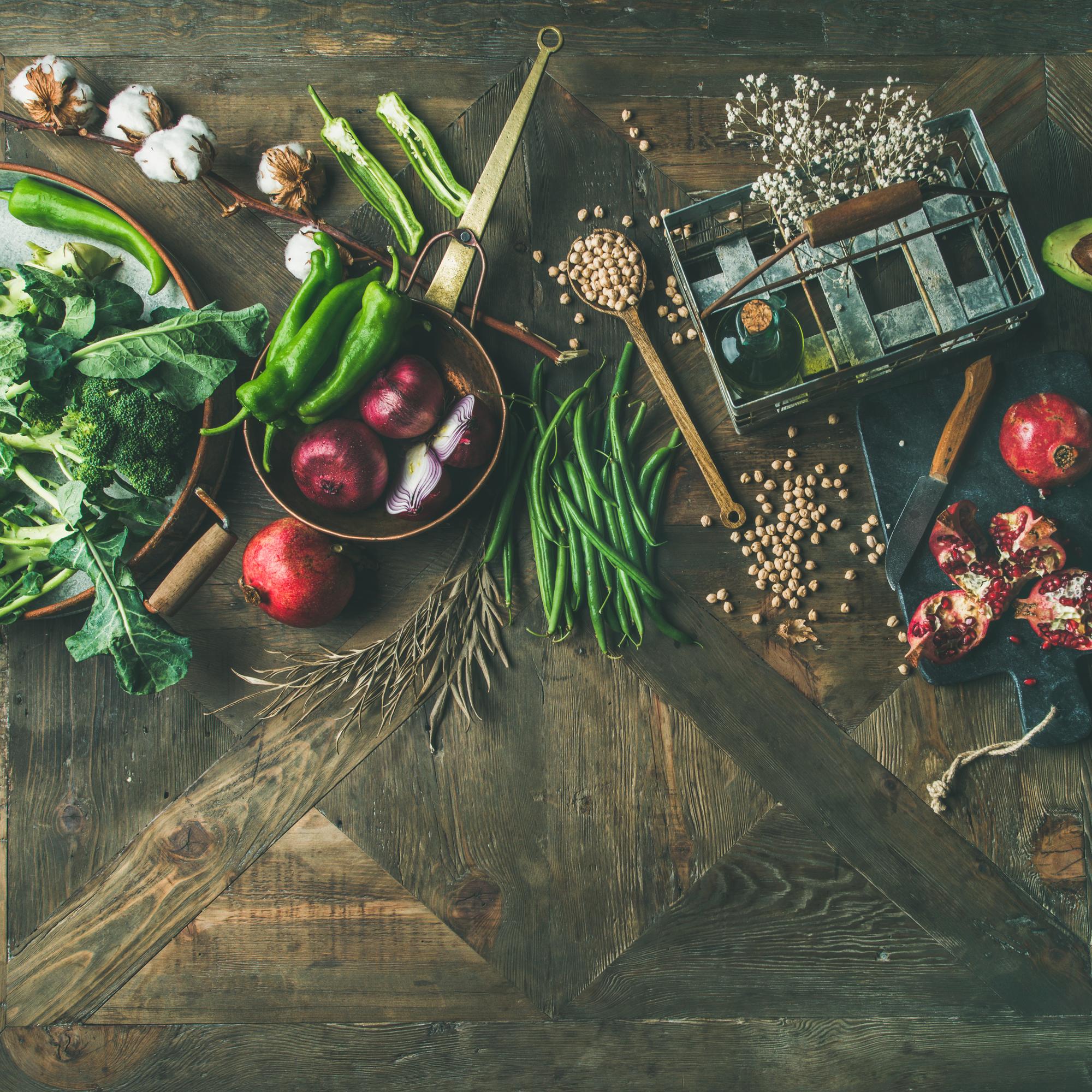 Set di cucina con ingredienti scelti